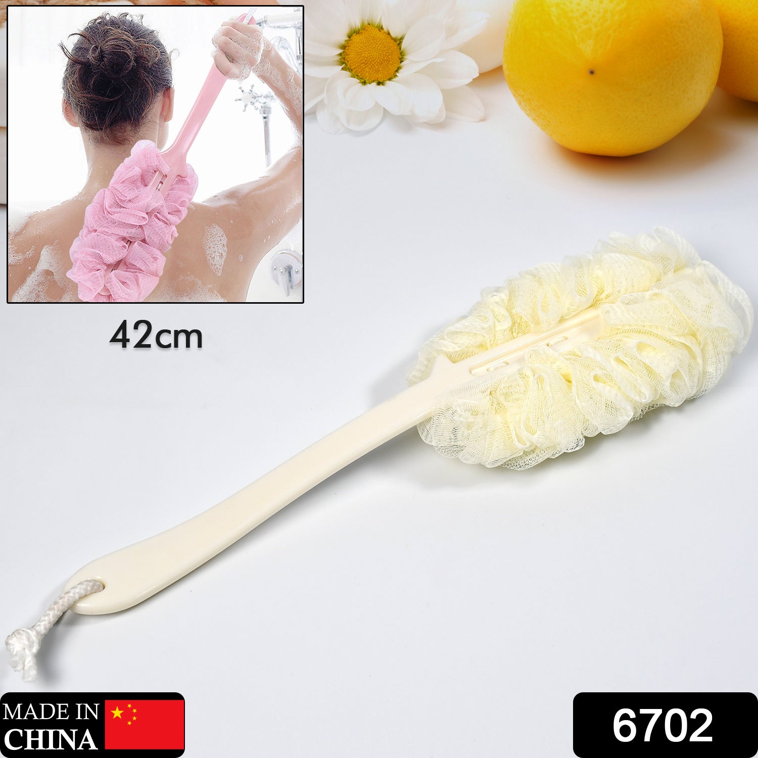 6702 Loofah Back Scrubber for Shower, Long Handle Bath Sponge Shower Brush, Soft Nylon Mesh Back Cleaner Washer, Body Bath Brush for Women and Men, Bathroom Shower Accessories DeoDap 6702 Loofah Back Scrubber for Shower, Long Handle Bath Sponge Shower Brush, Soft Nylon Mesh Back Cleaner Washer, Body Bath Brush for Women and Men, Bathroom Shower Accessories DeoDap